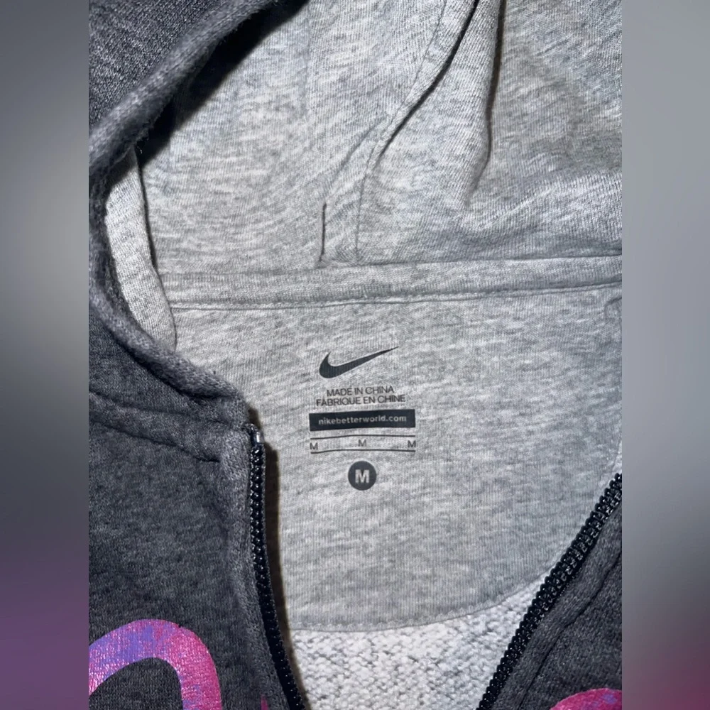 Nike Lilac Grey Zip Up Hoodie Kids Size M